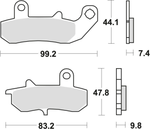 TRW Organic hátsó fékbetétek SUZUKI RGV 250 '93–'95/DR 600/650 '89–'96/DR 750 '89/DR 800 '90–'91 modellekhez, nordicamoto.ro