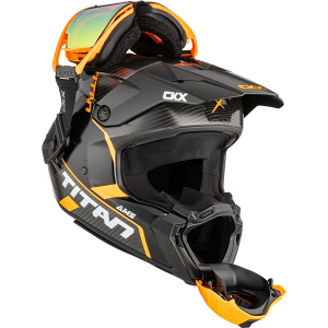 CKX Helmet Titan AMS Conrod Orange Matt Carbon + Goggles, L, 3, nordicamoto.ro