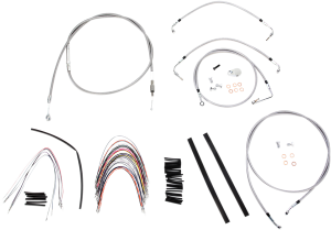 Complete Stainless Braided Handlebar Cable/brake Line Kit Silver
