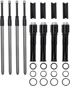 Quickee Pushrod Kit With Gloss Black Covers Black, 1, nordicamoto.ro