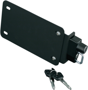 License Plate Mount With Helmet Lock Black, 1, nordicamoto.ro