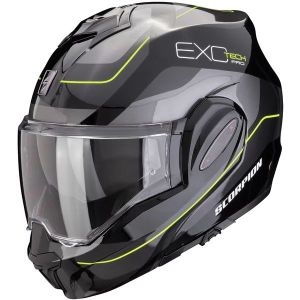 SCORPION EXO-TECH EVO PRO COMMUTA S moduláris, hátrafelé nyitható sisak, matt fekete/ezüst, 5, nordicamoto.ro