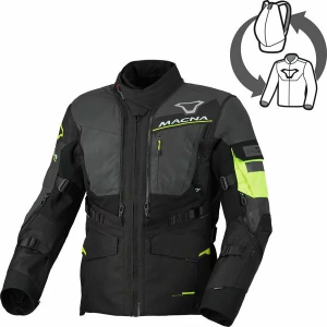 MACNA FLEXODUS Night Eye™ S vízálló textil túra-/kalanddzseki, Black Night Eye/fluoreszkáló sárga, nordicamoto.ro