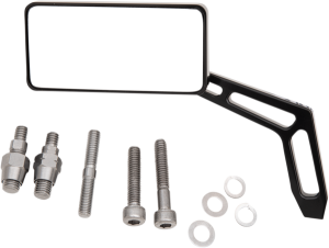 Billet Aluminum Mirrors With Clear Glass Black