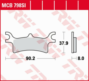 TRW szinterezett hátsó fékbetétek a POLARIS SPORTSMAN 400 '03–'05 modellhez / SPORTSMAN 450 '06–'07 / SPORTSMAN 500 '03–'08 / Scrambler 500 '05–'10 / Sportsman 600/700 '02–'06 / Sportsman 800 '05–'08, nordicamoto.ro