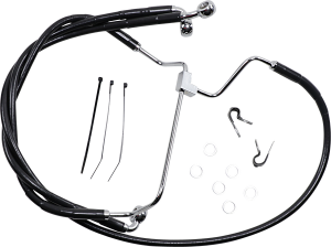 Extended Length Black Vinyl Brake Line Kit Black Oversize [+152 mm (6'')], 1, nordicamoto.ro