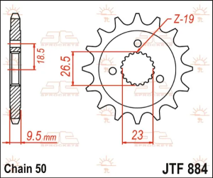 JT SPROCKETS Első lánckerék, természetes színű, 2, nordicamoto.ro