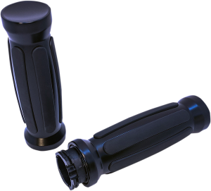 Custom Straight Rubber Grips Black, 2, nordicamoto.ro