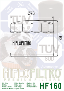 BMW F650–850 GS olajszűrő Hiflofiltro HF160, 2, nordicamoto.ro