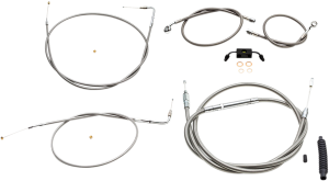 Standard Stainless Braided Handlebar Cable/brake Line Kit Silver, 2, nordicamoto.ro