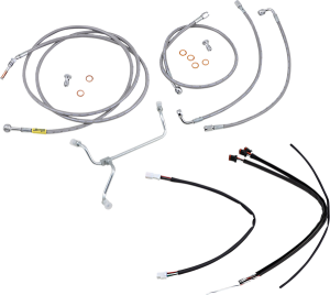 Complete Stainless Braided Handlebar Cable/brake Line Kit Silver, 1, nordicamoto.ro
