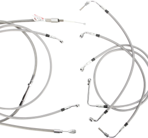 Complete Stainless Braided Handlebar Cable/brake Line Kit Silver, 1, nordicamoto.ro