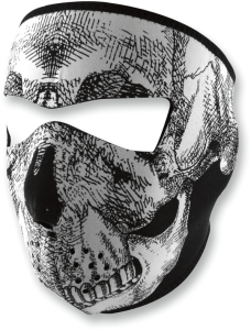 Face Mask Skull Face Black, Gray, White