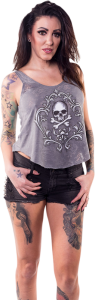 Women's Skull And Crossbones Loose Tank Top Gray M, 3, nordicamoto.ro