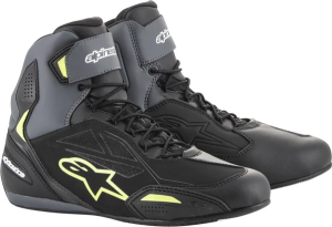 Nyári motoros csizma, Alpinestars Faster-3 Drystar csizma, fekete/szürke/sárga, nordicamoto.ro