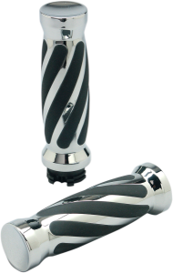 Custom Twisted Rubber Grips Black, 2, nordicamoto.ro