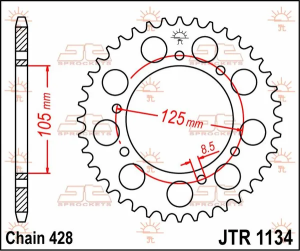 JT SPROCKETS hátsó lánckerék, természetes színű, 2, nordicamoto.ro