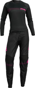 Tricou Dama Thor Sector Minimal Black/Fluo Pink XS, 2, nordicamoto.ro