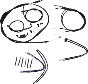 Complete Black Vinyl Handlebar Cable/line Kit For Ape Hanger Handlebars Black, 1, nordicamoto.ro