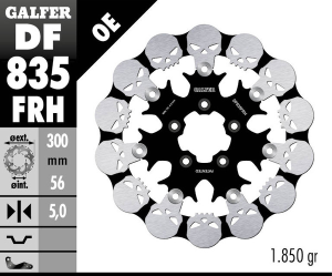 Skull Brake Rotor Black, Silver, 1, nordicamoto.ro