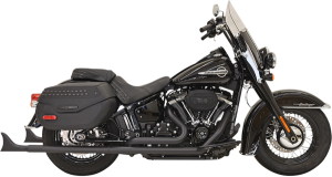 Fishtail True Dual Exhaust System Black, 1, nordicamoto.ro