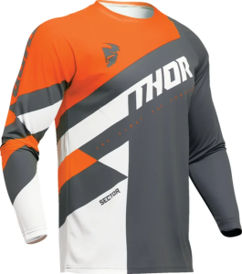 Tricou Thor Sector Checker Gray/Orange 4XL, 1, nordicamoto.ro