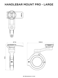 Quad Lock PRO telefon tartó – króm, nagy méretű, 2, nordicamoto.ro