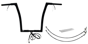 Plug & Play Ez Install 1-1/4(r) Flat Top Handlebar Kit Black, 2, nordicamoto.ro