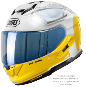 SHOEI GT-AIR3 MIKE TC-3 teljes arcú sisak, Alb/Galben (fehér/sárga), S-es méret, 3, nordicamoto.ro