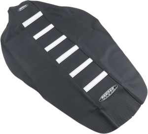 6-rib Gripper Seat Cover Black, White, 2, nordicamoto.ro
