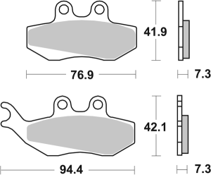 Hf Street Ceramic Organic Brake Pads, 2, nordicamoto.ro