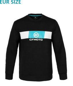 CFMOTO EXPERIENCE MORE TOGETHER CASUAL SPORT PULÓVER – FEKETE/KÉK, 2, nordicamoto.ro