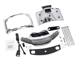 Latitude Tail Light & License Plate Mount With Lightstrike Technology Chrome, 1, nordicamoto.ro