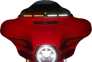 Genesis® 4 Dynamic Led Batwing Windshield Trim Chrome, 1, nordicamoto.ro