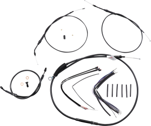 Extended Handlebar Cable And Brake Line Kit For Sportsters With Abs Black