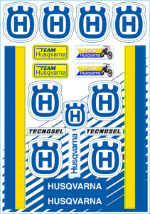Sticker Sheet Blue, White, Yellow