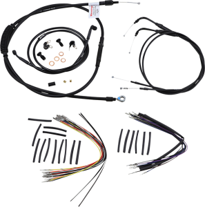 Complete Black Vinyl Handlebar Cable/line Kit For Ape Hanger Handlebars Black