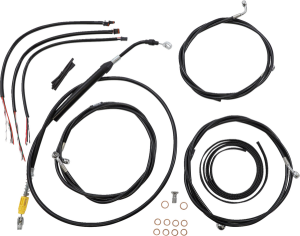 Complete Black Vinyl Braided Handlebar Cable/brake Line Kit Black