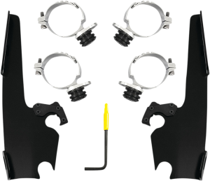 Fats/slim Windshield  Trigger-lock Complete Mount Kit Black