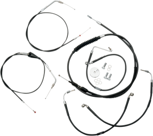Standard Black Vinyl Braided Handlebar Cable/brake Line Kit Black, 1, nordicamoto.ro