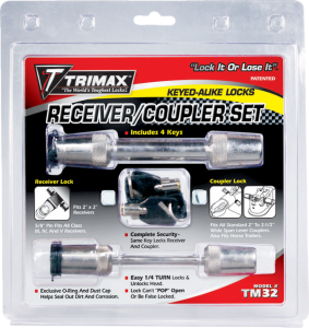 Premium Coupler And Receiver Lock Set Chrome, 3, nordicamoto.ro