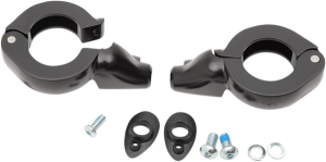 Turn Signal Fork Clamps Black, Gloss