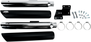 3(r) Round Twin Slash Slip-on Mufflers Black 