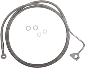 Extended Length Stainless Steel Brake Line Kit Silver, Clear-coated