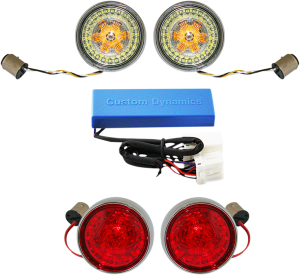 Complete Front & Rear Turn Signal Conversion Kit With Bullet Bezel Lenses Chrome, 1, nordicamoto.ro