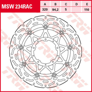 Contoured Floating Brake Rotor Black