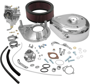 Super E Carburetor Kit W/ Manifold Silver 