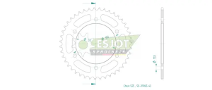 Alapfelszereltségű hátsó lánckerék 525, fekete, 2, nordicamoto.ro