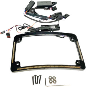 Plug & Play Run/brake/turn Led Radius License Plate Frame Amber, Red, White, 2, nordicamoto.ro