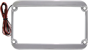 Wfb Benchmark Stretched Rear Fender Lighted License Plate Frame Chrome, 2, nordicamoto.ro